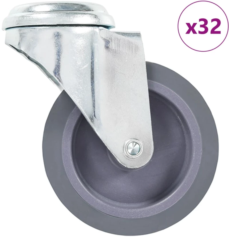 vidaXL Ρόδες Περιστρεφόμενες Βιδωτές 32 τεμ. 75 χιλ.