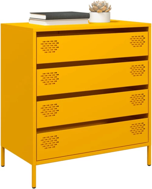 vidaXL Ντουλάπι Μουσταρδί 68x39x73,5 εκ. από Χάλυβα Ψυχρής Έλασης