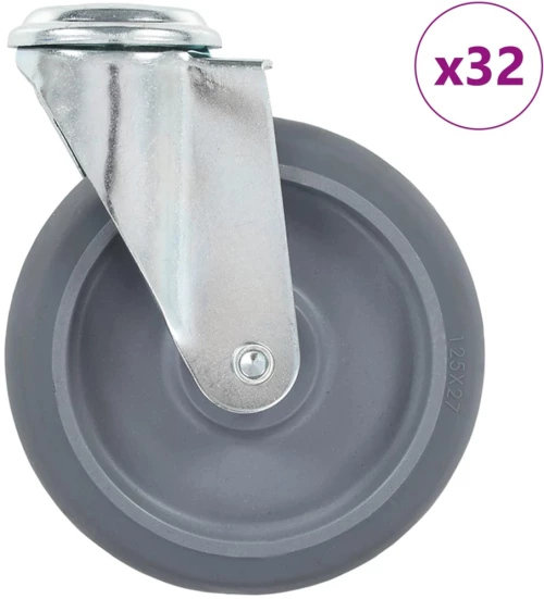 vidaXL Ρόδες Περιστρεφόμενες Βιδωτές 32 τεμ. 125 χιλ.
