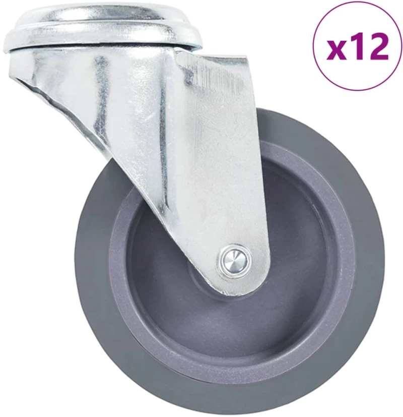 vidaXL Ρόδες Περιστρεφόμενες Βιδωτές 12 τεμ. 75 χιλ.