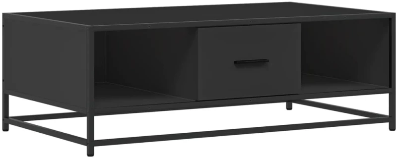 vidaXL Τραπεζάκι Σαλονιού Μαύρο 100x57x35 εκ. από Επεξ. Ξύλο/Μέταλλο