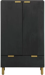 vidaXL Ντουλάπι Μαύρο 60 x 33 x 110 εκ. από Επεξεργασμένο Ξύλο