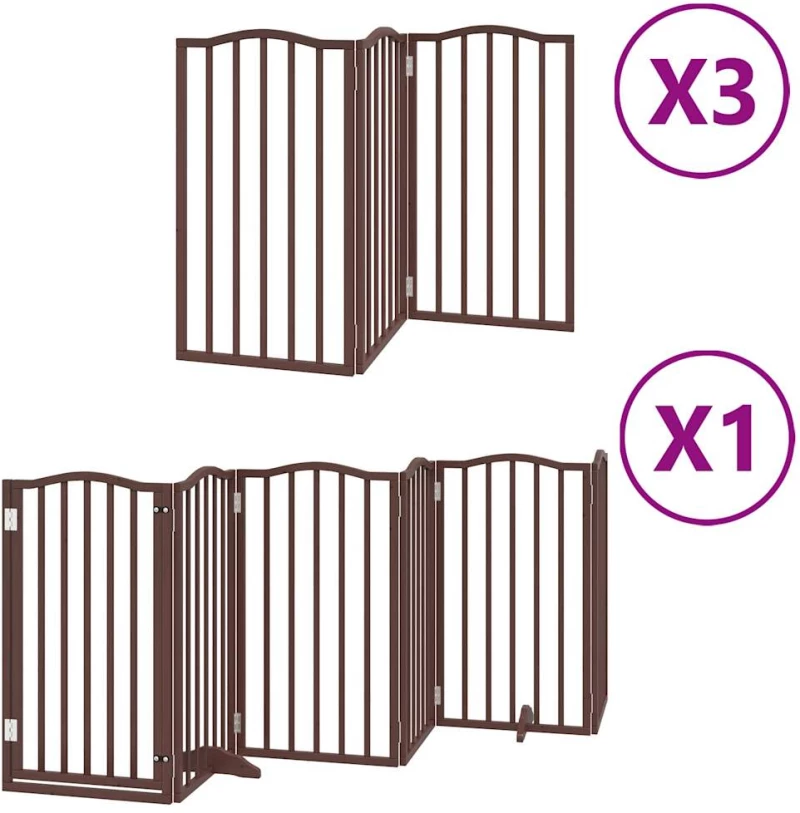 vidaXL Διαχωριστικό Σκύλων/Πόρτα Πτυσσόμενο 15 Πάνελ 750εκ Ξύλο Λεύκας