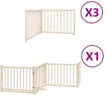 vidaXL Διαχωριστικό Σκύλων/Πόρτα Πτυσσόμενο 10 Πάνελ 800εκ Ξύλο Λεύκας