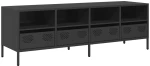 vidaXL Έπιπλο Τηλεόρασης Μαύρο 135x39x43,5 εκ. Ατσάλι Ψυχρής Έλασης