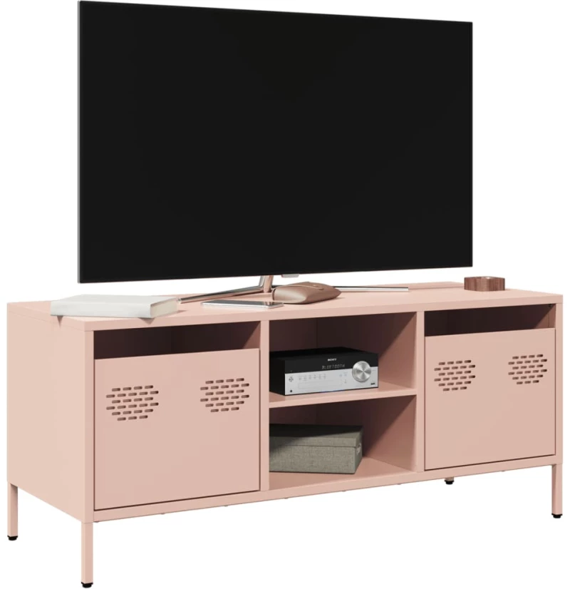 vidaXL Έπιπλο Τηλεόρασης Ροζ 101,5x39x43,5 εκ. Ατσάλι Ψυχρής Έλασης