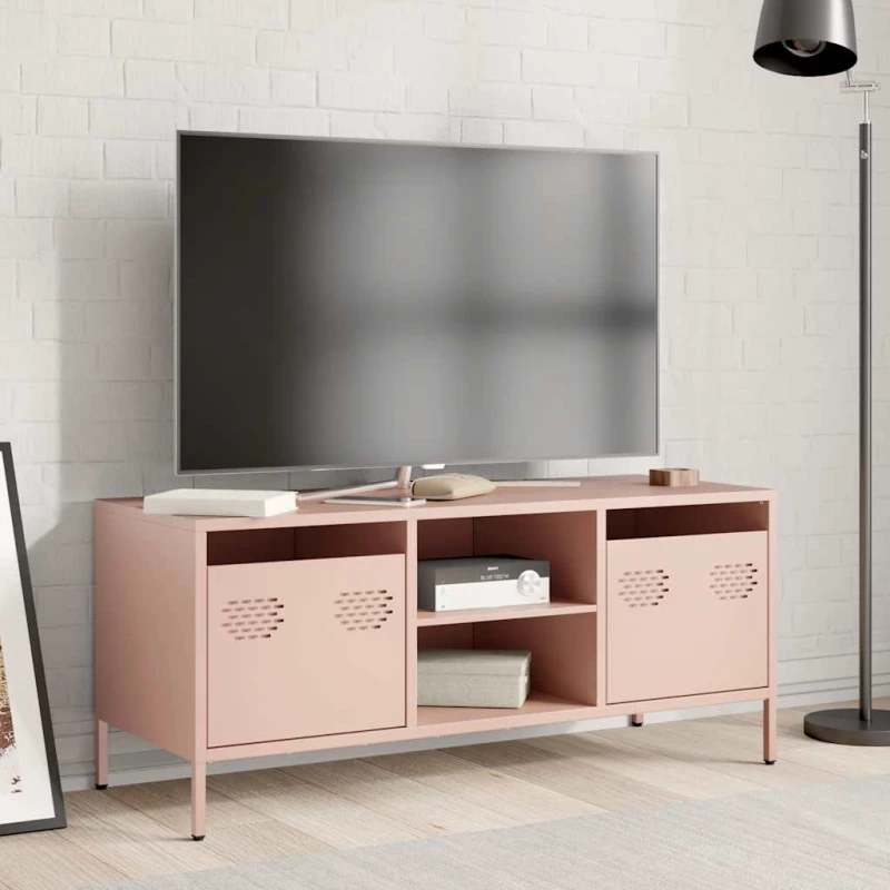 vidaXL Έπιπλο Τηλεόρασης Ροζ 101,5x39x43,5 εκ. Ατσάλι Ψυχρής Έλασης