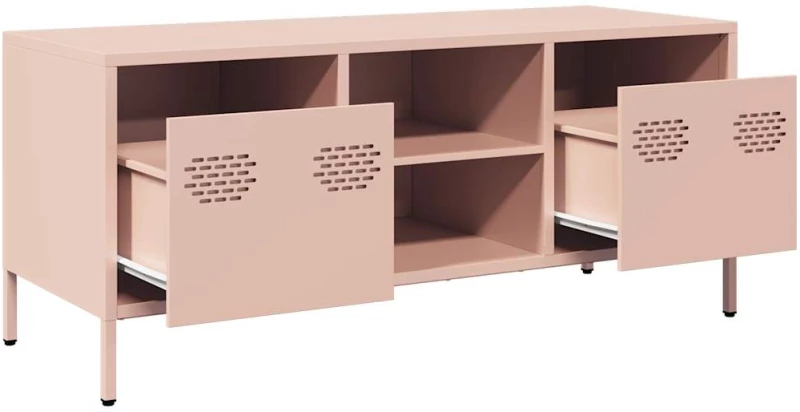 vidaXL Έπιπλο Τηλεόρασης Ροζ 101,5x39x43,5 εκ. Ατσάλι Ψυχρής Έλασης