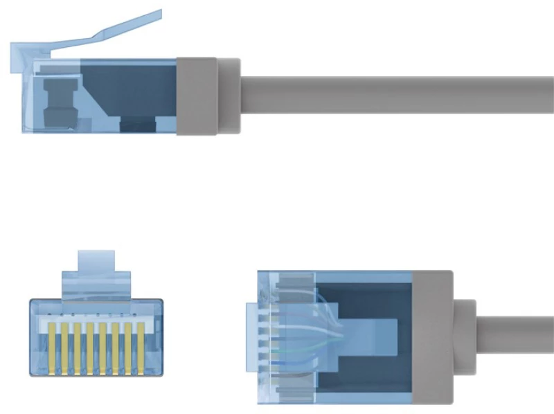 GOOBAY καλώδιο δικτύου 74224, CAT 6A U/UTP, slim, copper, 10Gbps, 3m, γκρι