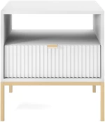 Κομοδίνο Nova Λευκό +χρυσό 54x56x39cm