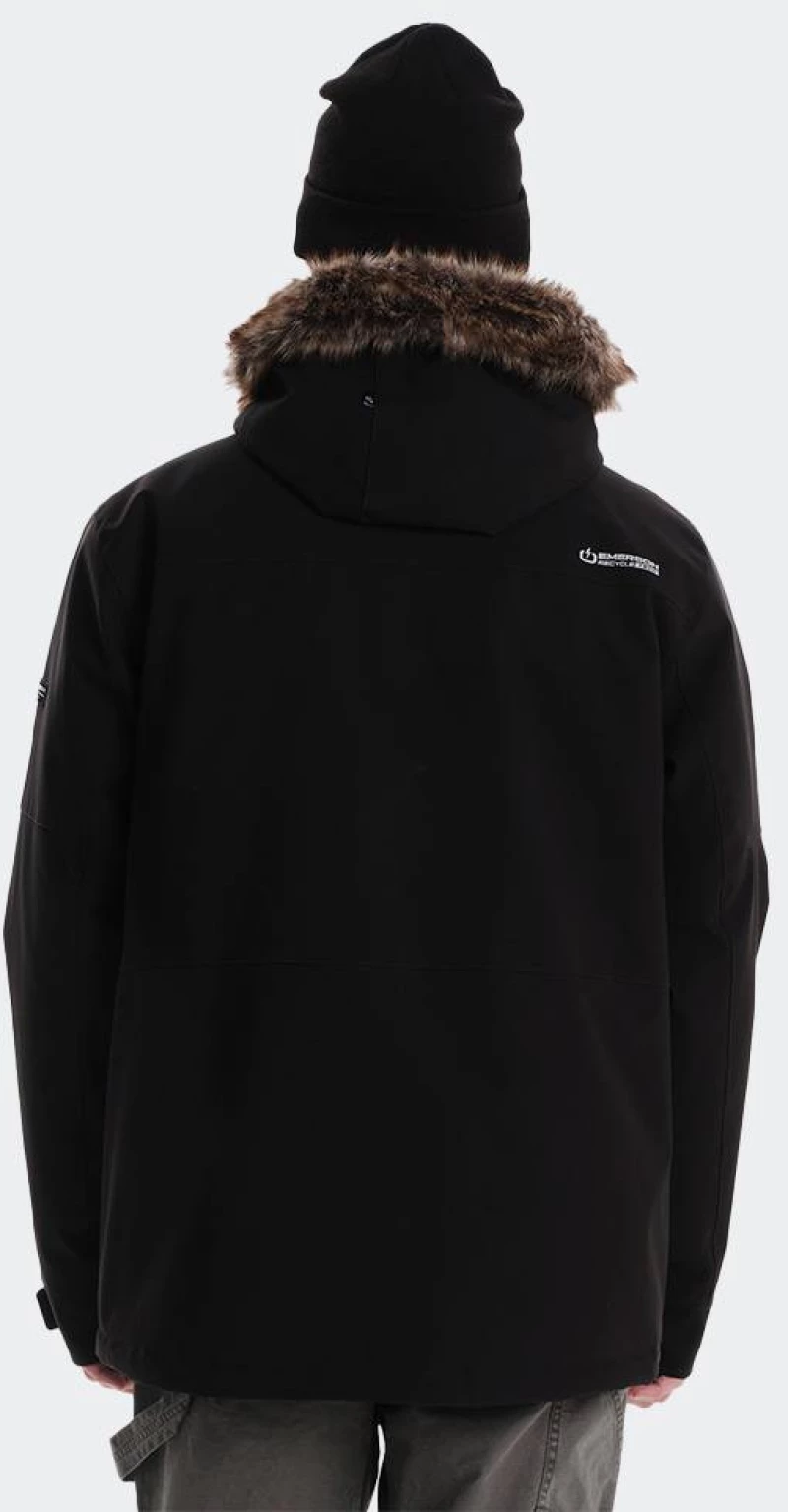 Emerson Men's Jacket With Fur Trimmed Hood - 242.EM10.113-BLACK