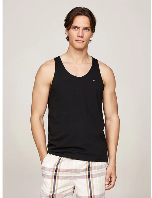Tommy hilfiger ανδρικά αμάνικα φανελάκια μαύρα x3 cotton comfort fit um0um03387-0si
