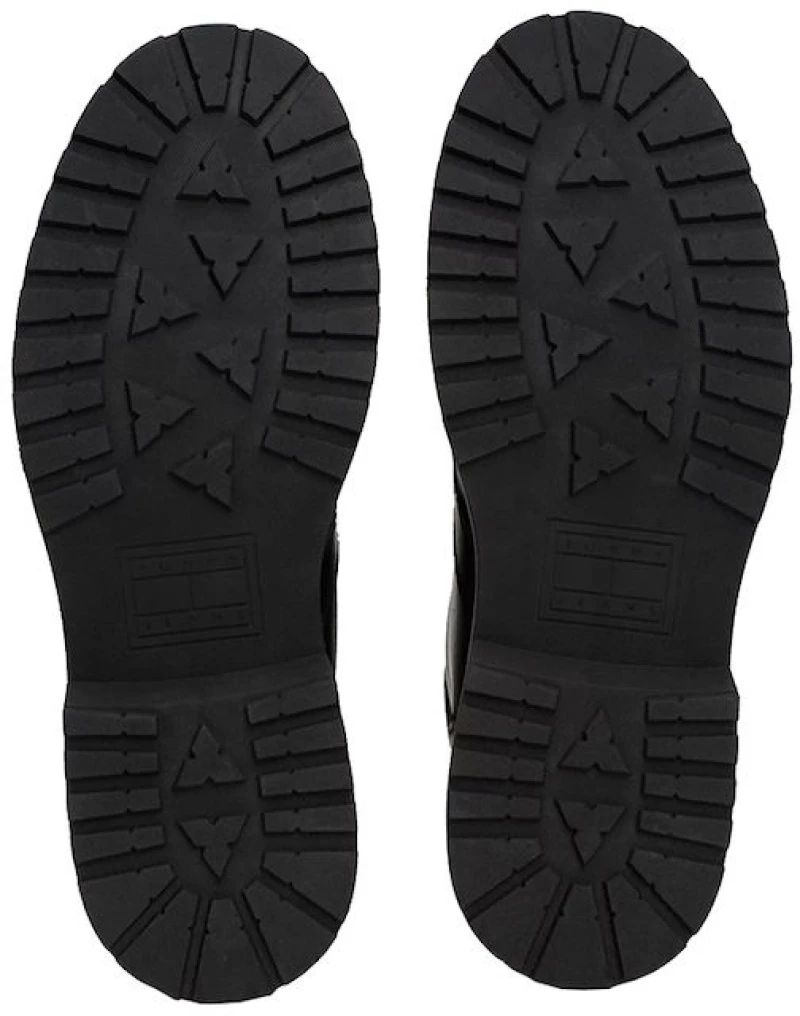 Tommy Jeans ανδρικά lace up δερμάτινα μποτάκια μαύρα EM0EM01446-BDS