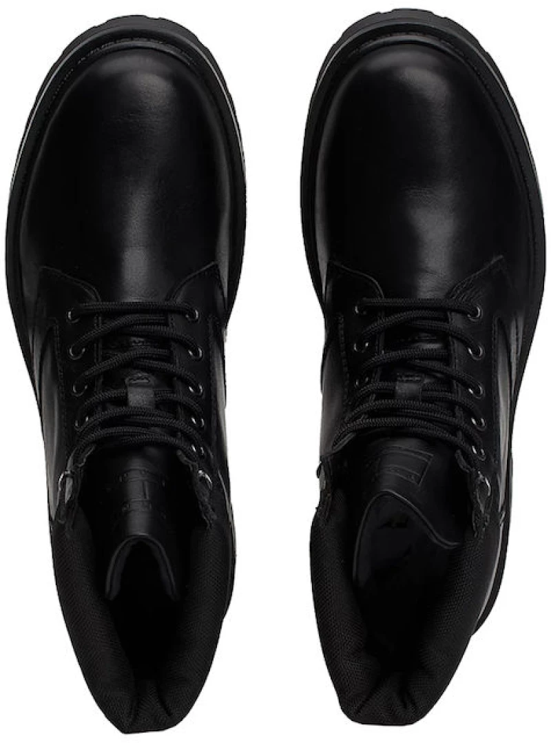 Tommy Jeans ανδρικά lace up δερμάτινα μποτάκια μαύρα EM0EM01446-BDS
