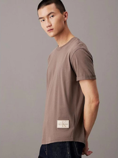 Calvin Klein Jeans ανδρικό βαμβακερό regular t-shirt καφέ J30J323482-PBX Falcon
