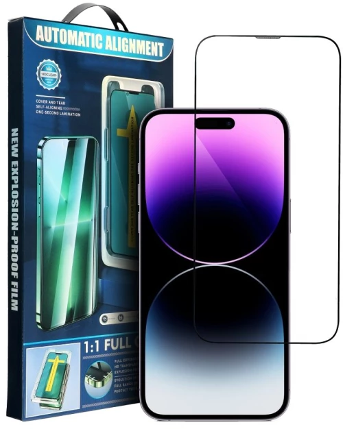 5D Full Glue Tempered Glass for iPhone Xr / 11 black + applicator