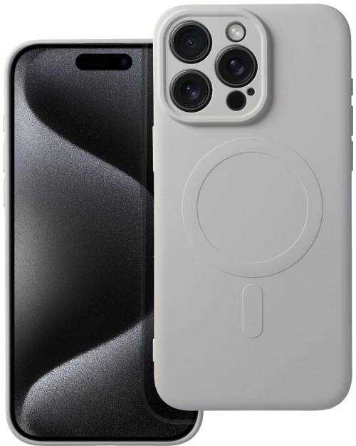 SILICONE MAG COVER case compatible with MagSafe for IPHONE 15 Pro Max titanium