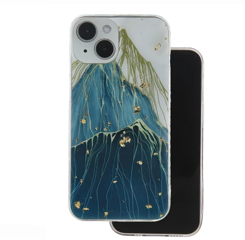Gold Glam case for iPhone 15 Pro 6,1" mountain