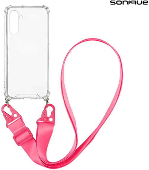 Θήκη Σιλικόνης με Strap Sonique Armor Clear Samsung Galaxy A54 5G Φουξ