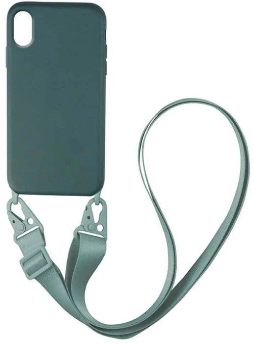 Θήκη Σιλικόνης με Strap CarryHang Sonique Apple iPhone X / iPhone XS Πράσινο Σκούρο