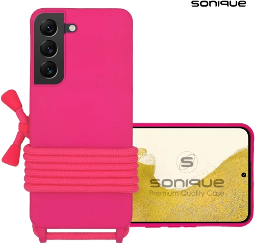 Θήκη Σιλικόνης με Κορδόνι CarryHang Sonique Samsung Galaxy S22 Φουξ