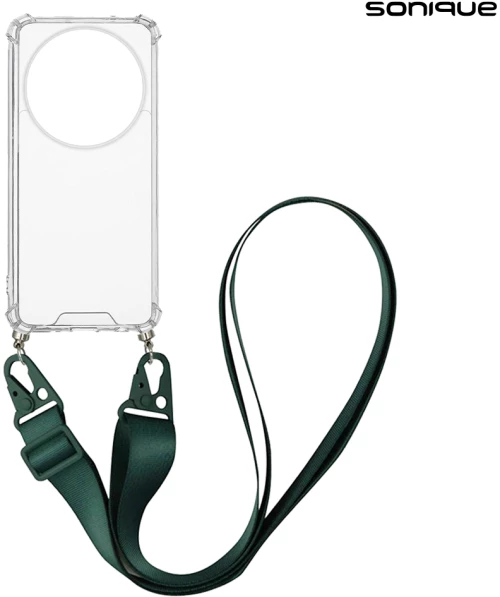 Θήκη Σιλικόνης με Strap Sonique Armor Clear Xiaomi Redmi A3 / Redmi A3x Πράσινο Σκούρο