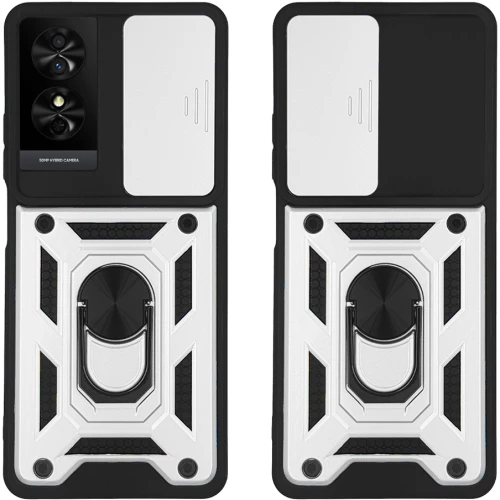 Θήκη Ring Armor CamPro Sonique TCL 50 SE Ασημί