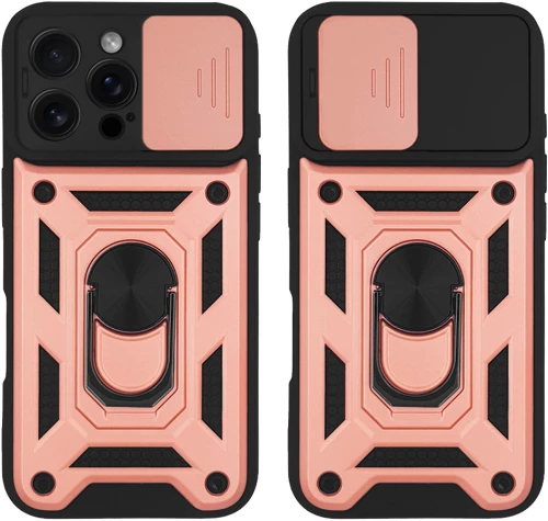 Θήκη Ring Armor CamPro Sonique για Apple iPhone 16 Pro Max Ροζ Χρυσό