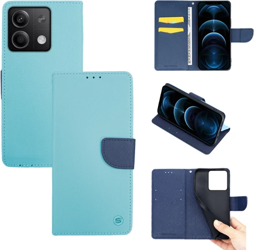 Θήκη Πορτοφόλι Sonique Trend Wallet Xiaomi Redmi Note 13 5G Σιέλ / Σκούρο Μπλε