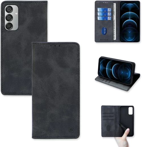 Θήκη Πορτοφόλι Vintage Magnet Wallet Sonique Samsung Galaxy M15 5G Μαύρο