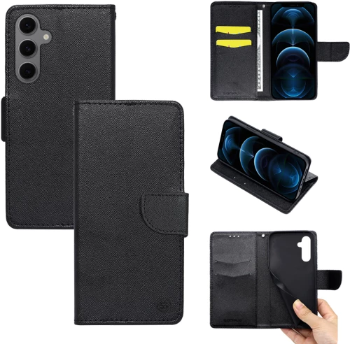 Θήκη Πορτοφόλι Sonique Trend Wallet Samsung Galaxy S24 FE Μαύρο