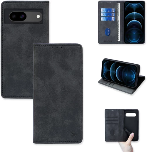 Θήκη Πορτοφόλι Vintage Magnet Wallet Sonique Google Pixel 8a 5G Μαύρο