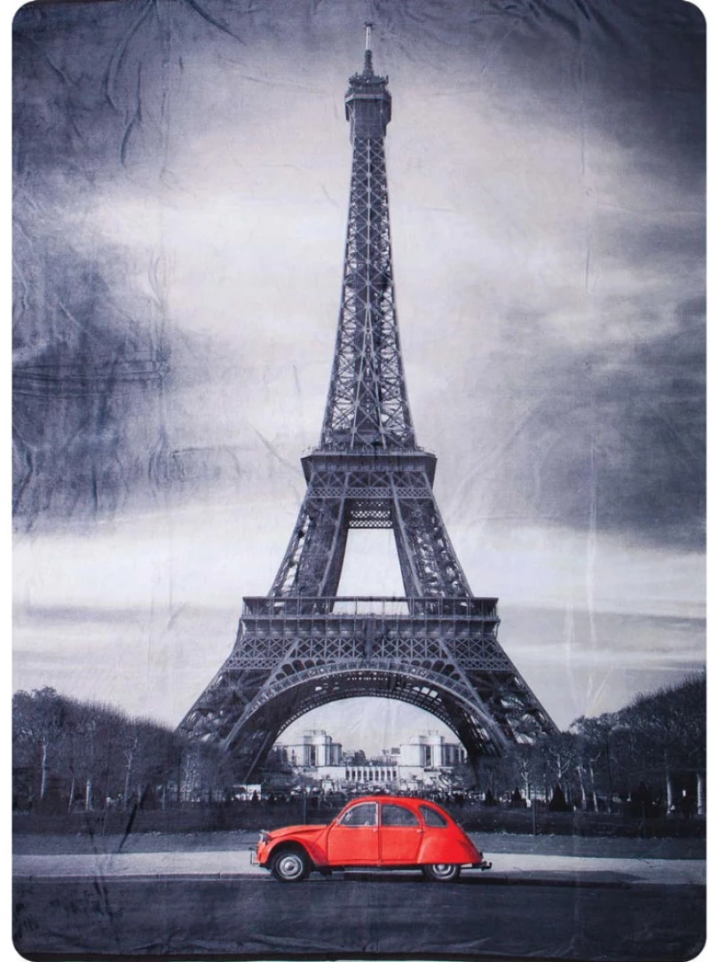 Κουβέρτα Μονή (160x220) 3D Eiffel Γκρι Borea