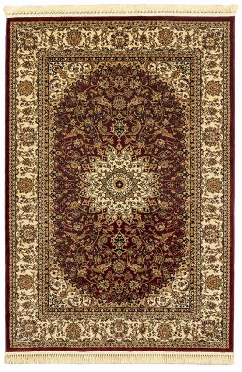 Χαλί μηχανής Persia 1019 Burgundy με κρόσσι New Plan 160x230