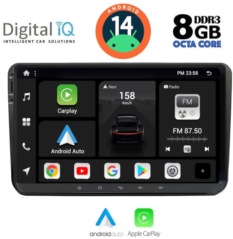 DIGITAL IQ BXF 789_CPAA (9" DECK) MULTIMEDIA for VW – SKODA – SEAT GROUP mod. 2004-2014