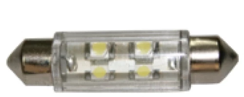 Λαμπάκι LED 12V T11 41mm ψυχρό λευκό - 4 LEDs