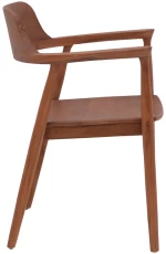 Πολυθρόνα Jambene pakoworld teak ξύλο σε καρυδί απόχρωση 57x54x79εκ