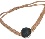 Βραχιόλι καφέ Μακραμέ με μοτίφ Λάβα, 1514-604KA | Kostibas