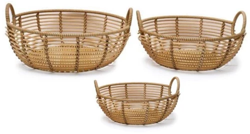 Καλάθια Polyrattan φυσικό σετ3τμχ