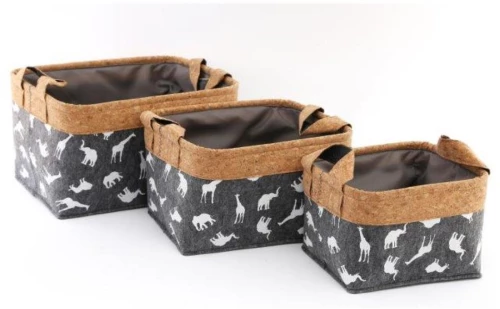 Καλάθια σετ3 "JUNGLE ANIMALS 34X26X20/29X23X18/24X20X16CM