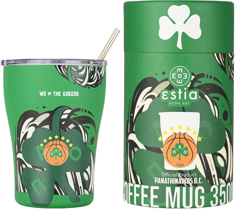 ESTIA ΘΕΡΜΟΣ COFFEE MUG PANATHINAIKOS BC EDITION WE THE GREENS 350ml