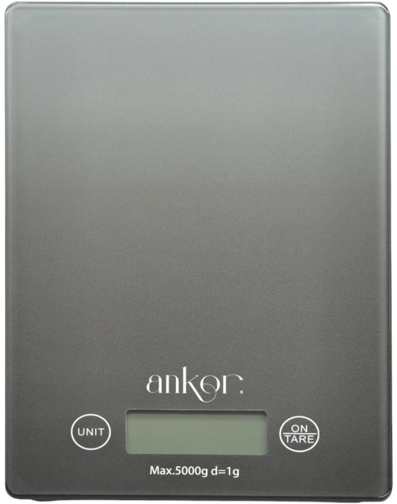 ΖΥΓΑΡΙΑ ΗΛΕΚΤΡΟΝΙΚΗ 5kg ΓΥΑΛΙΝΗ ΓΚΡΙ ΝΤΕΓΚΡΑΝΤΕ 16x23x2εκ.ANKOR