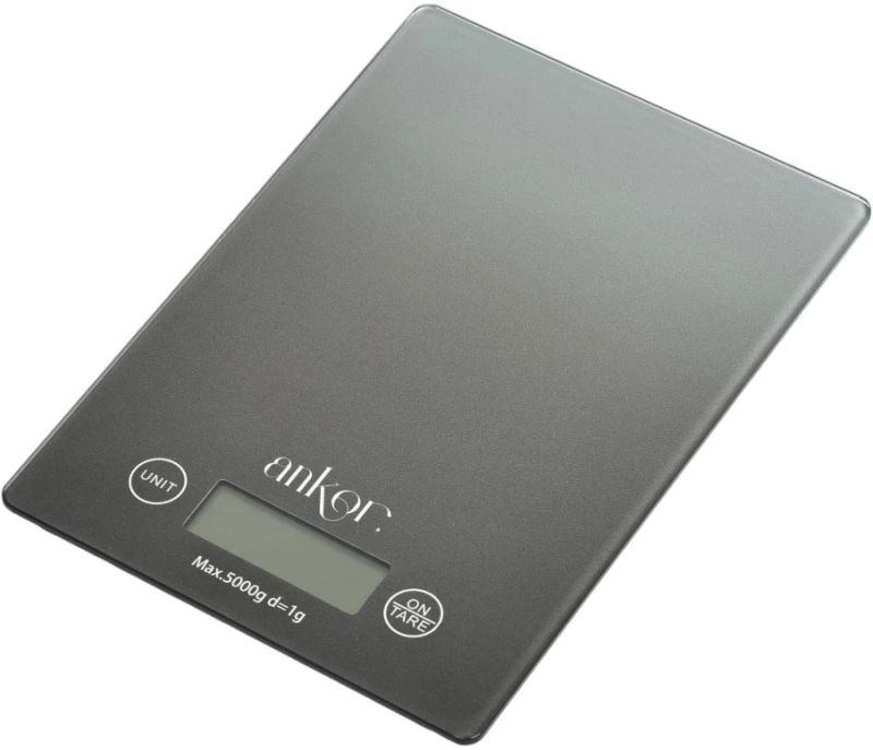ΖΥΓΑΡΙΑ ΗΛΕΚΤΡΟΝΙΚΗ 5kg ΓΥΑΛΙΝΗ ΓΚΡΙ ΝΤΕΓΚΡΑΝΤΕ 16x23x2εκ.ANKOR