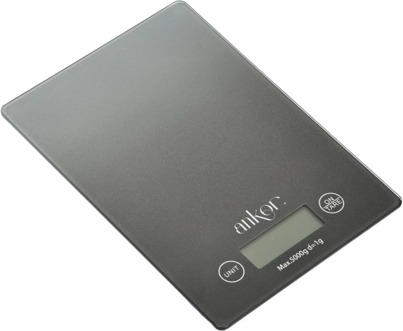 ΖΥΓΑΡΙΑ ΗΛΕΚΤΡΟΝΙΚΗ 5kg ΓΥΑΛΙΝΗ ΓΚΡΙ ΝΤΕΓΚΡΑΝΤΕ 16x23x2εκ.ANKOR