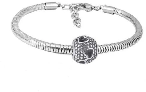 Ατσάλινο βραχιόλι με charm (B3271)