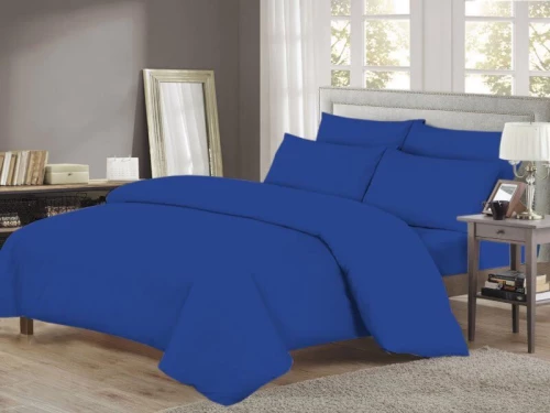 Σετ Σεντόνια Royal Blue Βαμβακερά One Color Γαρύφαλλο - 220x260