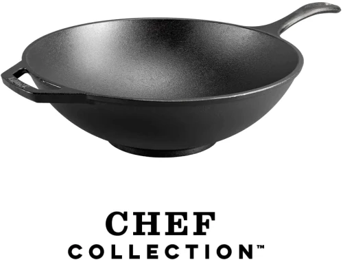 LODGE Μαντεμένιο Wok Chef Collection 31.75 εκ.
