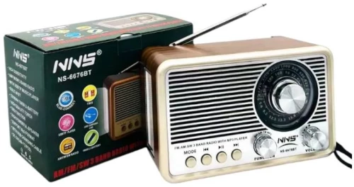 Επαναφορτιζόμενο ραδιόφωνο Retro - NS-6676BT - 566765 - Silver