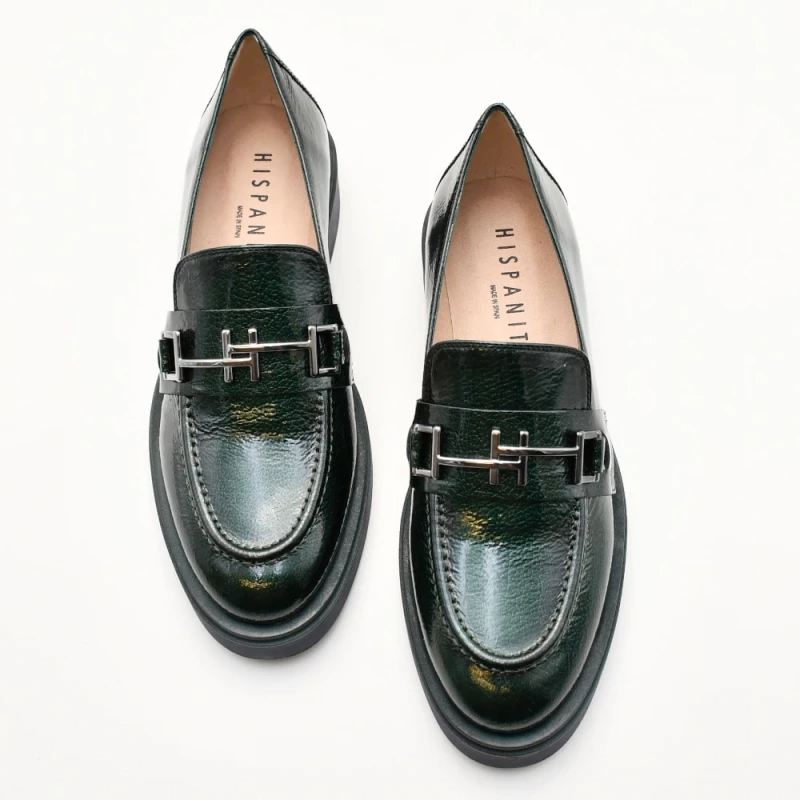 Loafers Γυναικεία Brooklyn σε δέρμα λουστρίνι κυπαρίσσι