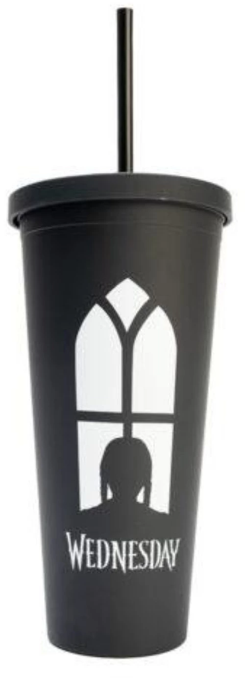 Blue Sky® Wednesday Leave me Alone Ποτήρι με Καλαμάκι 650ml